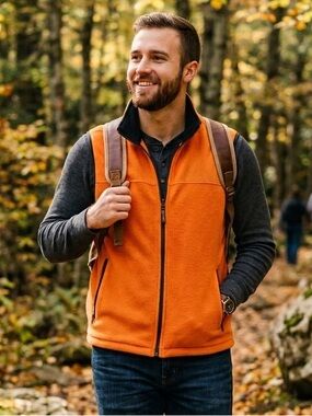 Eddie Bauer Bright Orange Fleece Vest
